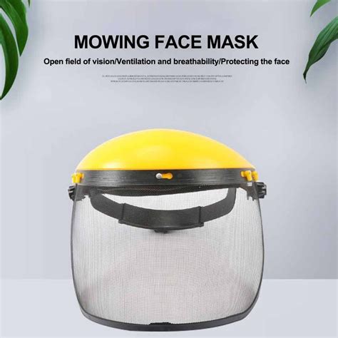 Garden Mask Mesh Visor Protection Grass Trimmer Helmet Safety Anti Splash With Full Face Hat