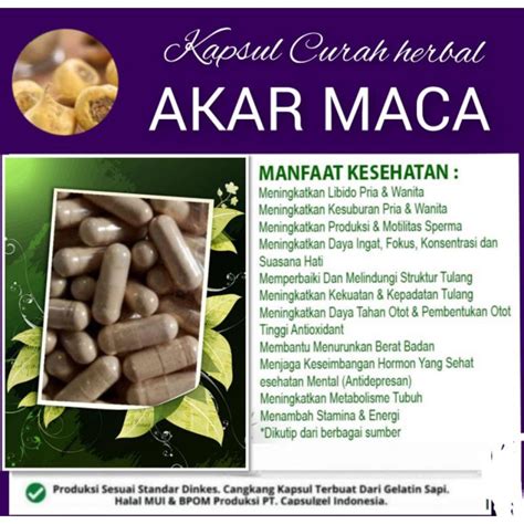 Jual Akar Maca Isi Kapsul Curah Herbal Shopee Indonesia