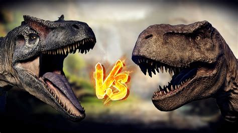 T Rex Vs Allosaurus Fight I Jurassic World Evolution Youtube