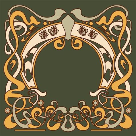 Free Vector Hand Drawn Art Nouveau Frame Design