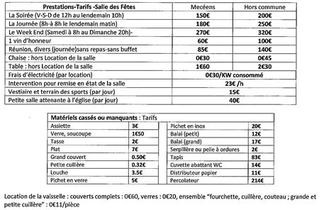 R Servation Salle Des F Tes Commune De Mec