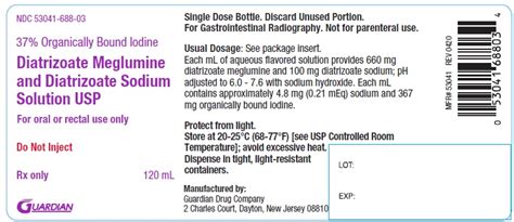 Diatrizoate Meglumine and Diatrizoate Sodium (Guardian Drug Company ...