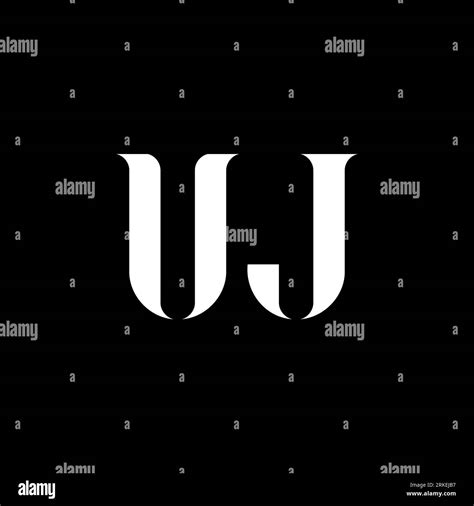 UJ U J letter logo design. Initial letter UJ linked circle uppercase ...