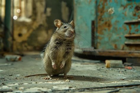 A Rat Standing on Its Hind Legs in an Abandoned Building. Generative AI Stock Image - Image of ...