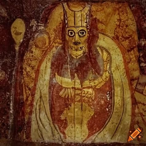 Gothic Fresco Of The Ancient King Hastur In Carcosa