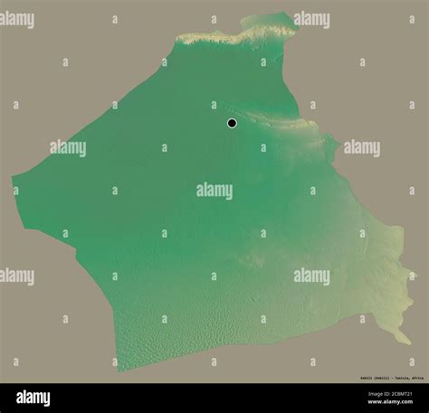 Shape Of Kebili Governorate Of Tunisia With Its Capital Isolated On A