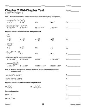 Fillable Online Chapter Mid Chapter Test Fax Email Print Pdffiller