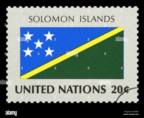 Solomon Islands Postage Stamp Of Solomon Islands National Flag