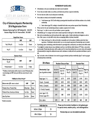 Fillable Online Gahanna MEMBERSHIP GUIDELINES City Of Gahanna Aquatics