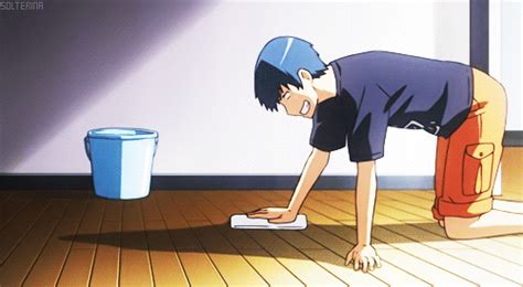 I love it when he goes crazy when he's cleaning | Toradora, Tsundere, Anime romance