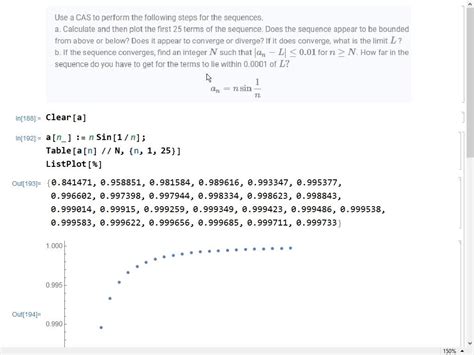 Solved Use A Cas To Perform The Following Steps For The Sequences A Calculate And Then Plot