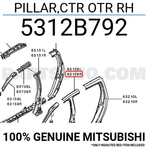 Pillar Ctr Otr Rh B Mitsubishi Parts Partsouq