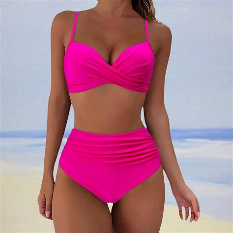 Aboser Womens Two Piece Swimsuits Wrap Front Bikini Sets High Waisted