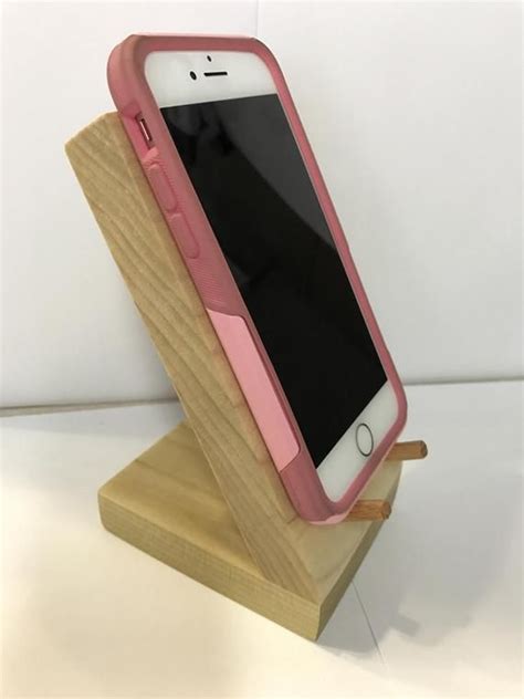 Handmade Hardwood Phone Stand Etsy Diy Phone Stand Diy Phone