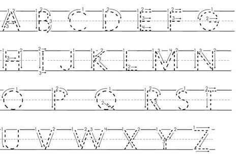 Uppercase Letter Tracing With Directional Arrows Tracing Letters