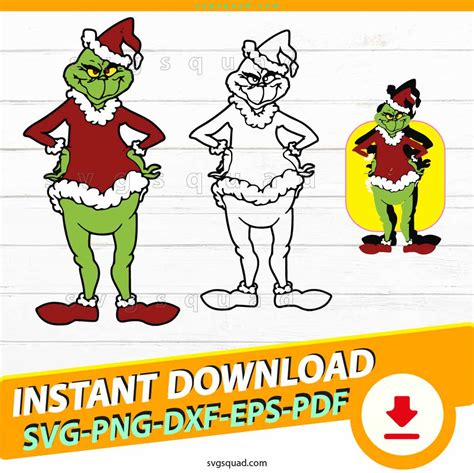 Grinch Outline SVG PNG, Cricut, Stand Up Grinch Grinch