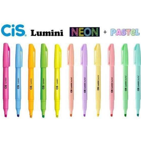 Conjunto Marca Texto CIS 12 Cores Neon Pastel Shopee Brasil