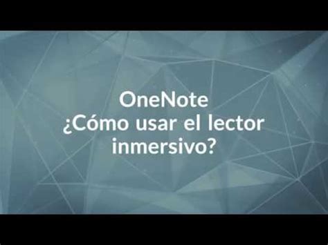 C Mo Usar El Lector Inmersivo Youtube