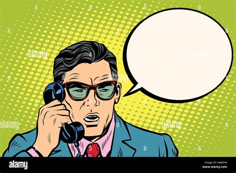 Surprise Businessman Talking On The Phone Stock Vector Image And Art Alamy