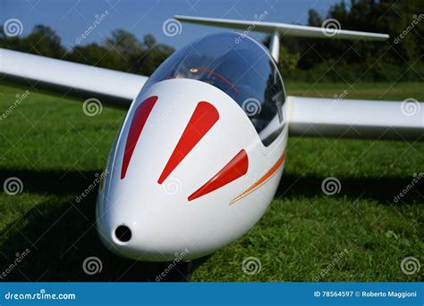 Glider Plane Front Fuselage View Detail Stock Image Image Of Front