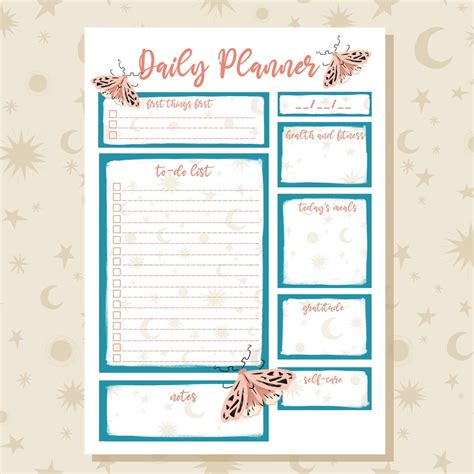 Printable Daily Planner Bullet Journal Printout Page PDF - Etsy