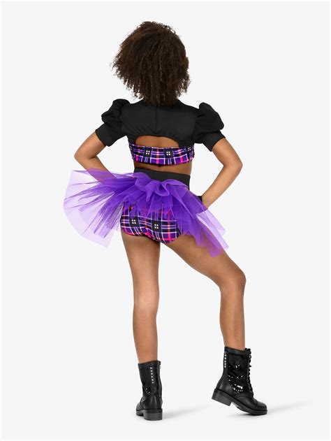 Girls 2-Piece Plaid Dance Costume Set | Elisse by Double Platinum ...