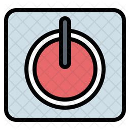 Start Button Icon - Download in Colored Outline Style