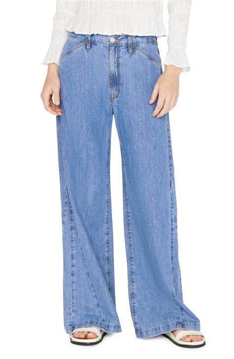 Frame Le Baggy Palazzo Jeans In Blue Lyst