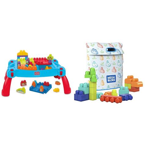 MEGA Blocks First Builders Build 'n Learn Table & BLOKS Build 'n Play ...