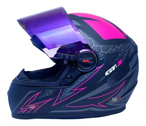 Capacete Gt2 Rosa Fosco Feminino Viseira Camaleão Fw3 Parcelamento