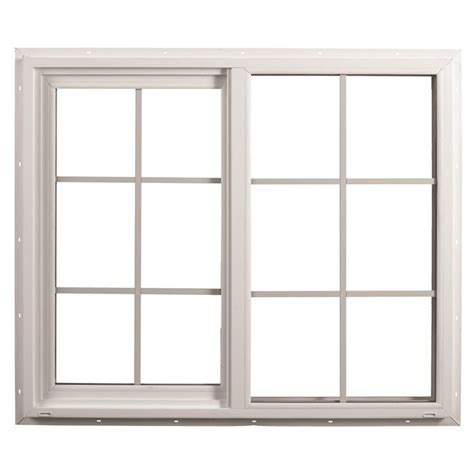 Ply Gem 47 5 In X 47 5 In Classic Series White Vinyl Left Hand Sliding Window With Grilles And