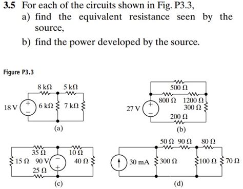 Solved 3 5 For Each Of The Circuits Shown In Fig P3 3 A Chegg