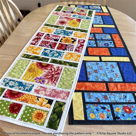 Picture Windows Quilted Table Runner Pattern 599 Tulip Square ~ Patterns For Useful Quilted