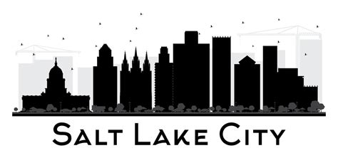 Salt Lake City City skyline black and white silhouette. 16085712 Vector ...