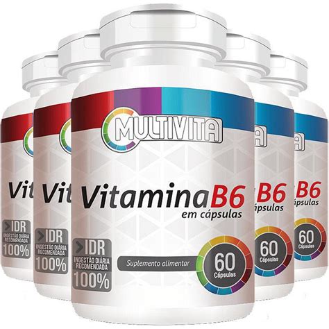 Vitamina B6 Piridoxina Idr 100 5 Potes 300 Cáps Submarino