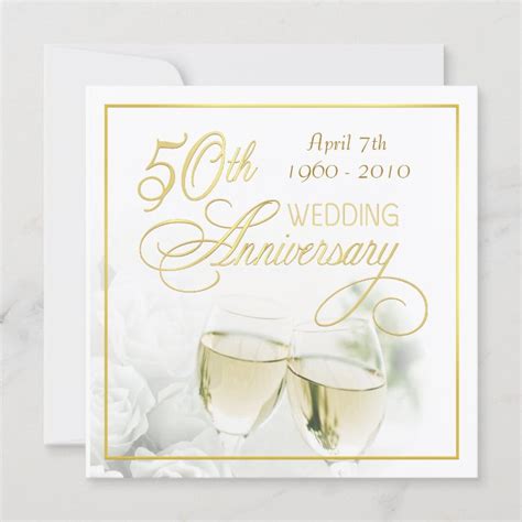 50th Anniversary Party Invitations - Square | Zazzle