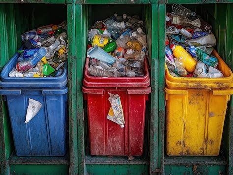 Contenedores de reciclaje para la clasificación de diferentes tipos de