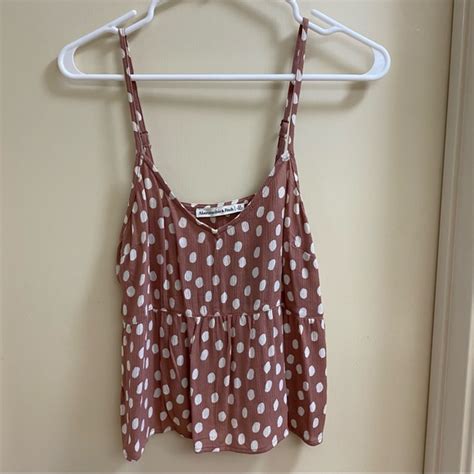 Abercrombie Fitch Tops Abercrombie Fitch Pink Polka Dot Peplum