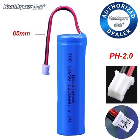 Doublepow Icr 18650 1200mah 37v Li Ion Battery With Protection Board