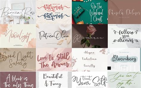 100 Script Font Bundle Logo Font Brush Font Canva Fonts Branding Font