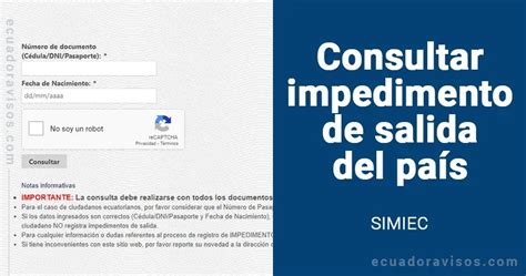 Simiec Consultar Impedimento De Salida Del Pa S