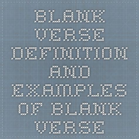 Blank Verse - Definition and Examples of Blank Verse | Syntax ...