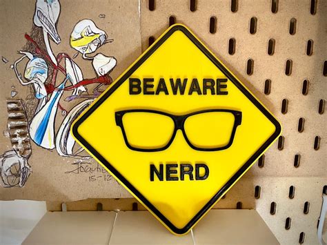 Beware Of Nerd Sign Funny Sign Door Sign 69 Options 3d Printed Etsy