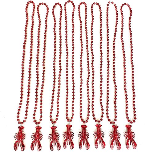 Crawfish Mardi Gras Beads Party Favor Lobster Necklace 12 Pcs