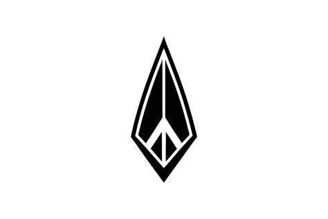 Abstract Geometric Shape With Peace Symbol Inside Minimalist Design On