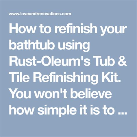 Tub Tile Refinishing Kit Rust Oleum