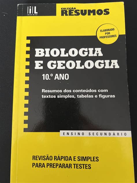 Livro De Resumos Biologia E Geologia Ano Marinha Grande Olx