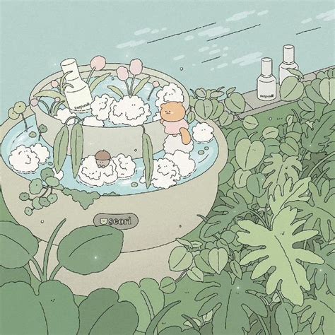 Cute Cartoon Bathtub Wallpaper with Bubbles and Stuffed Animals