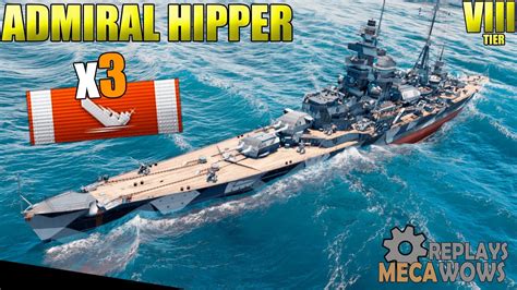 ALMIRANTE HIPPER 93K DMG 3 MUERTES World Of Warships Gameplay