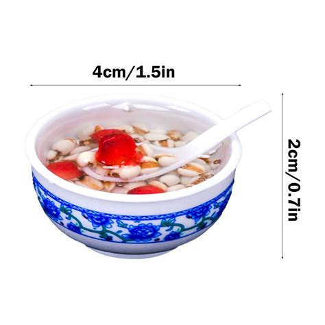 Pyaiiner Chinese Style Simulation Food Craft Miniature Porridge With Wheats Kernels Bowl Model